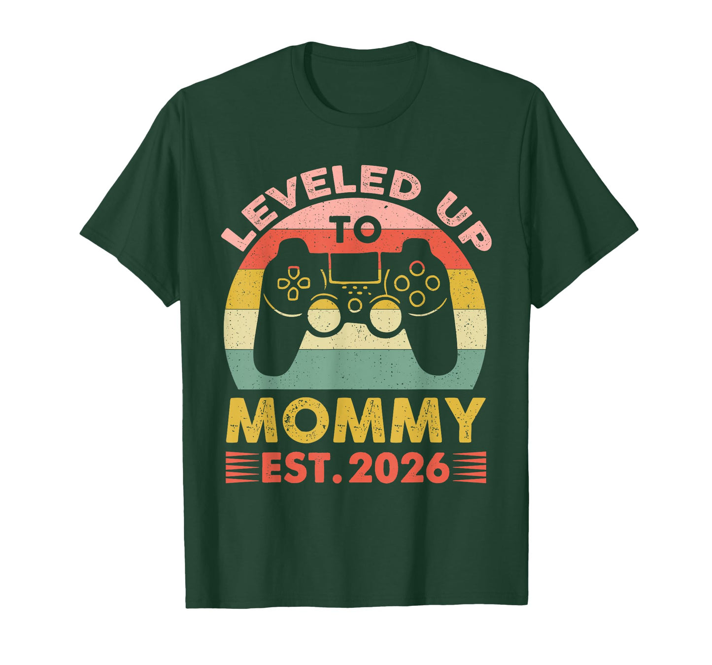 Soon to Be Mom 2026 Funny I Leveled Up to Mommy 2026 Gamer T-Shirt