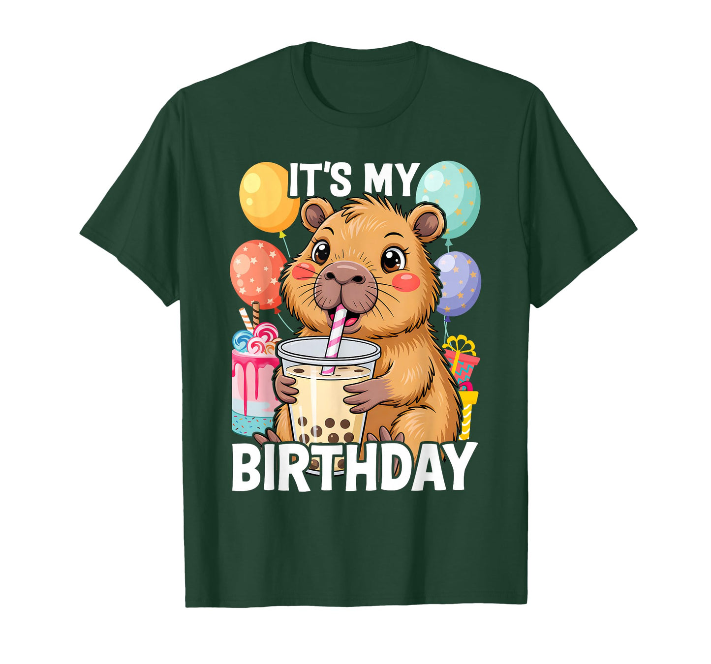 Capybara Birthday Graphic Kids Cute Capibara its My Bday T-Shirt