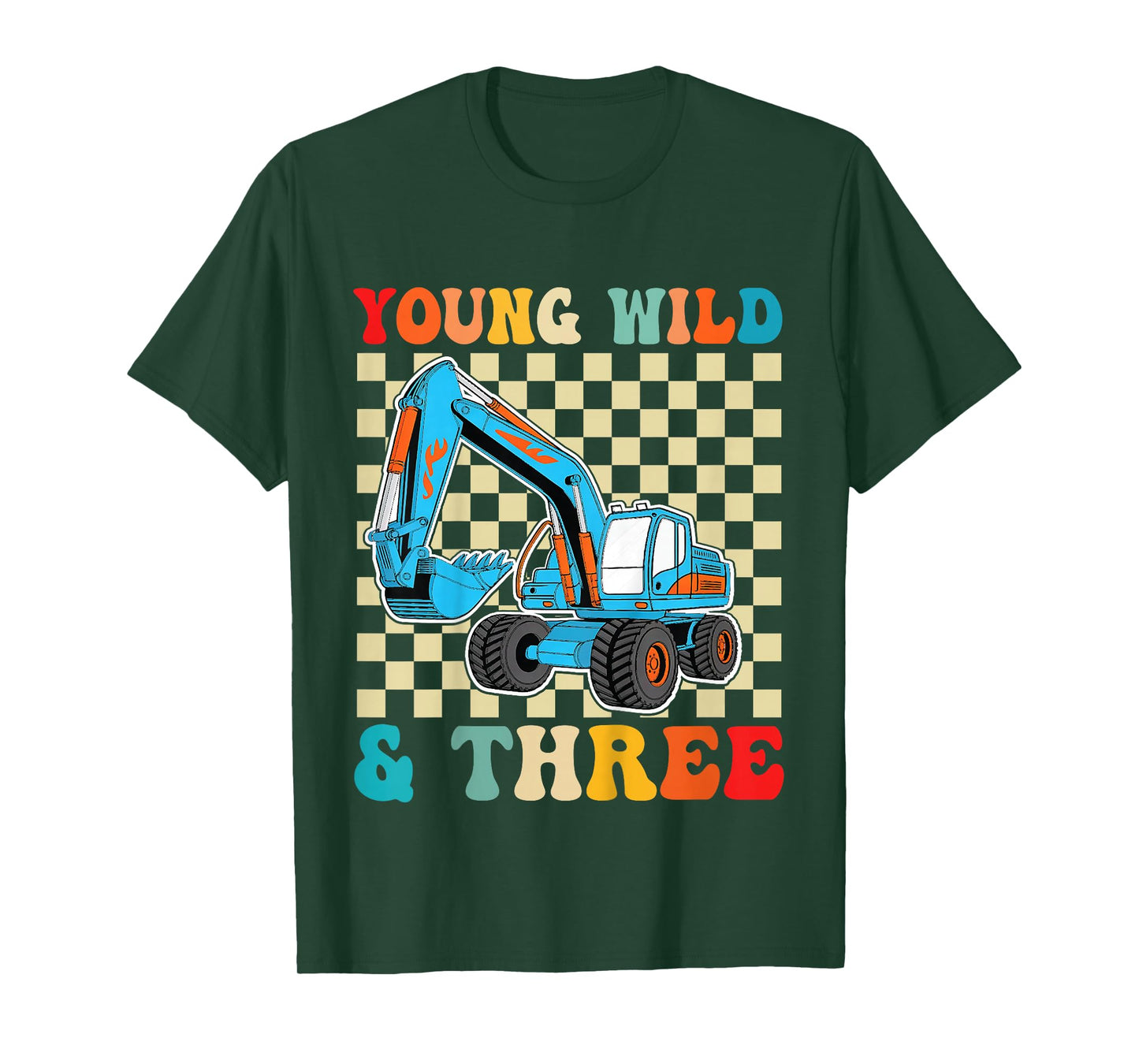 3rd Birthday Construction 3 Year Old Excavator Construction T-Shirt
