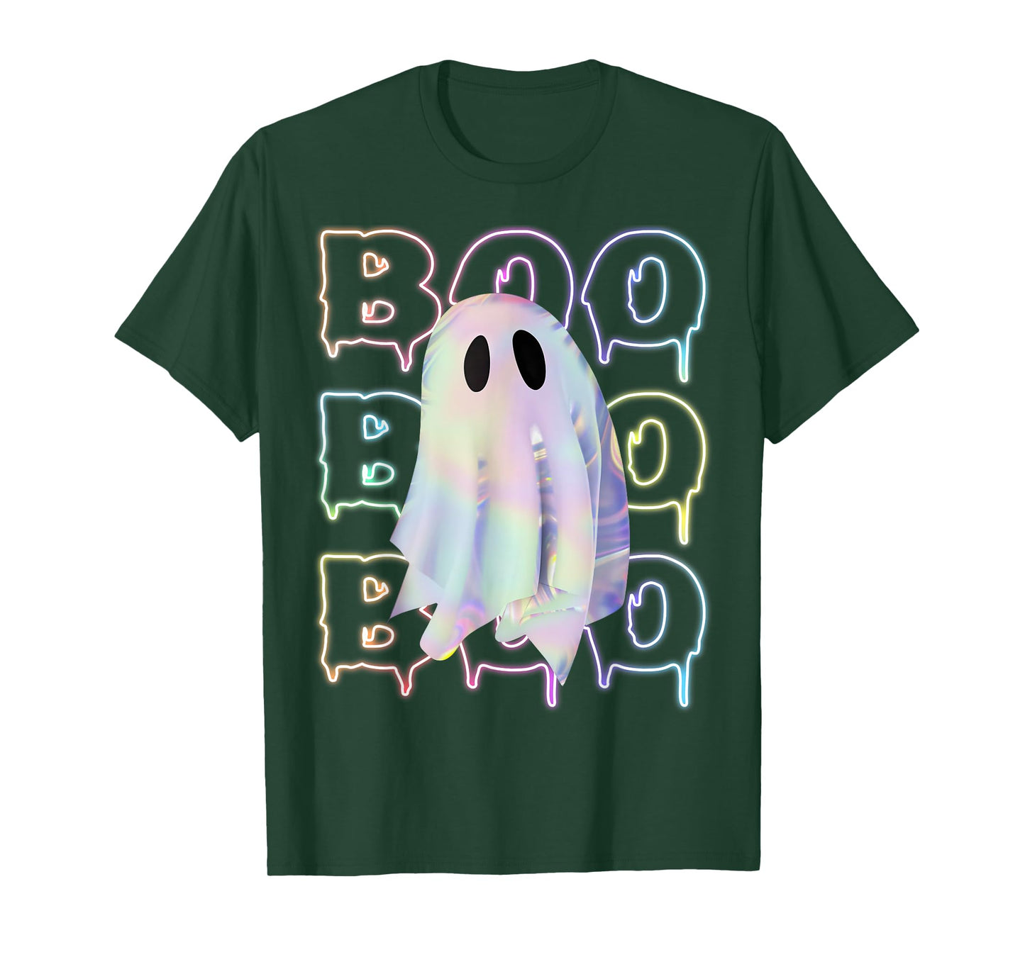 Funny Boo Cute Ghost Neon Halloween Costume boy kids girl T-Shirt