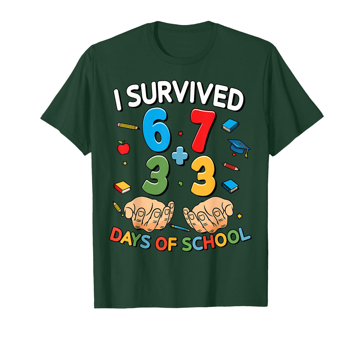 I Survived 67 33 Days of School 100th Day of School Teacher T-Shirt