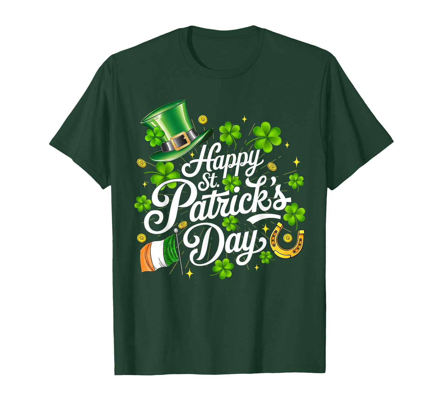 Happy St. Patricks Day Shirts Men Women Kids Shamrock Irish T-Shirt