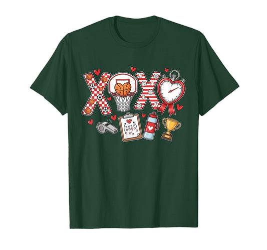 XOXO Physical Education Valentines Day Baseball Football Men T-Shirt