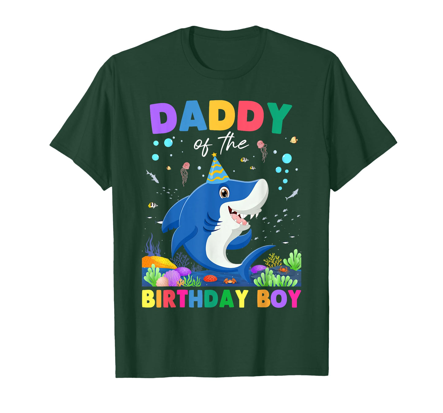 Daddy of The Birthday Boy Funny Shark Birthday Family T-Shirt