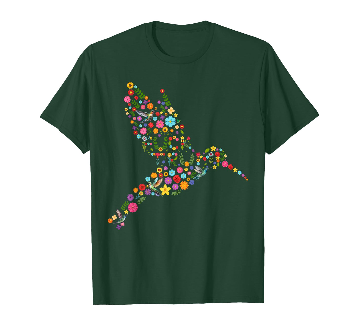Subtle Anti Trump Floral Hummingbird Hidden Message T-Shirt