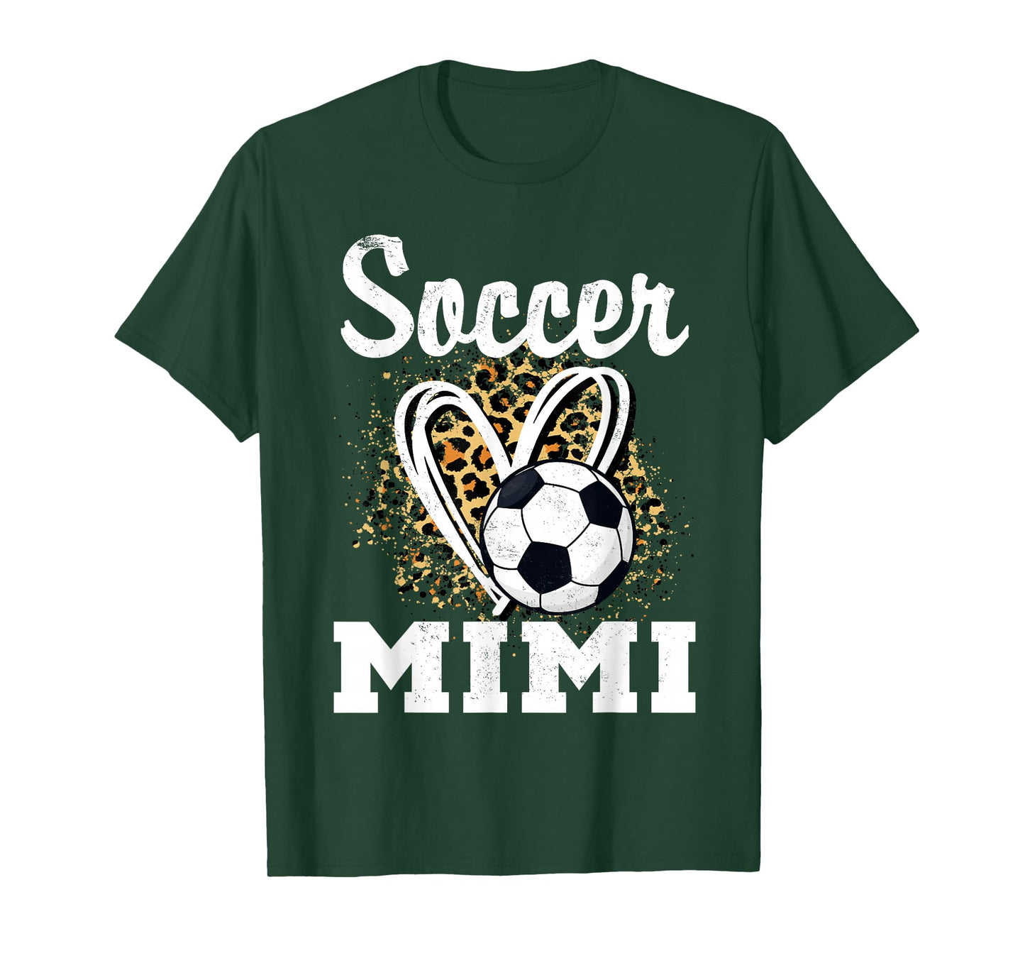 Soccer Mimi Leopard Heart Grandma Matching Family T-Shirt