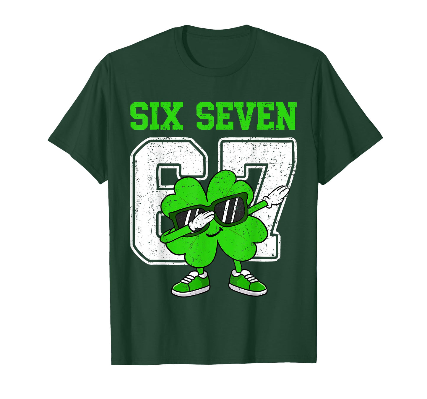 Boys St Patricks Day Dabbing Shamrock Clover 67 Six Seven T-Shirt