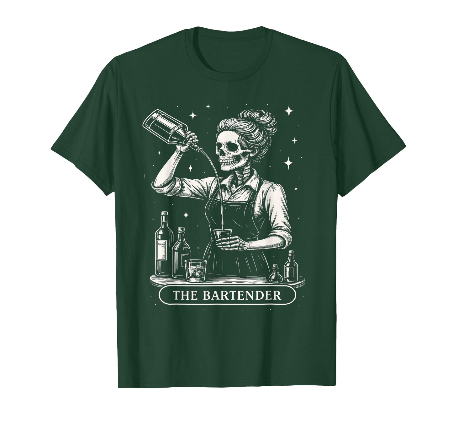 The Bartender Skeleton Tapster Bartending Bar Pub Owner T-Shirt