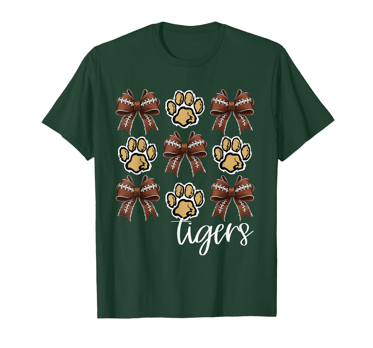 Tigers Football Mom Coquette Bows Game Day Gold Tigers T-Shirt
