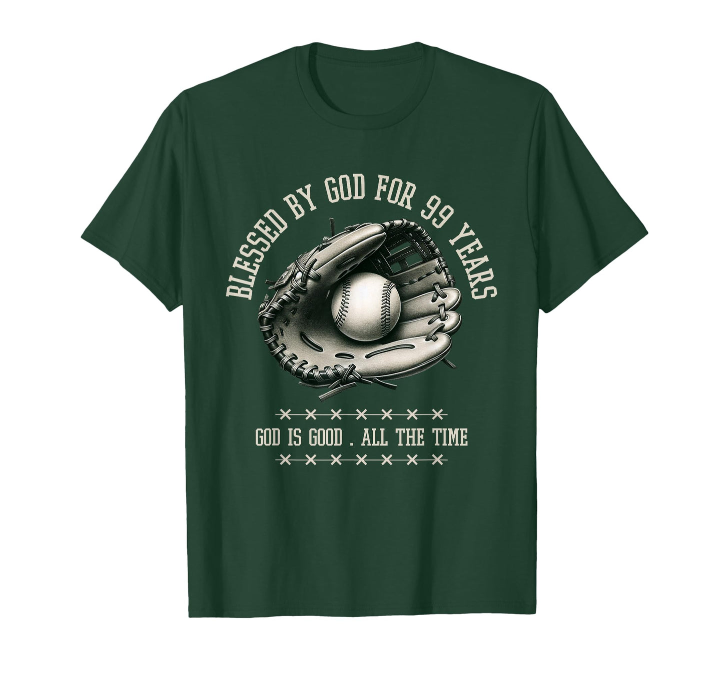 Blessed by God for 99 Years Old Baseball 99th Birthday Gifts T-Shirt