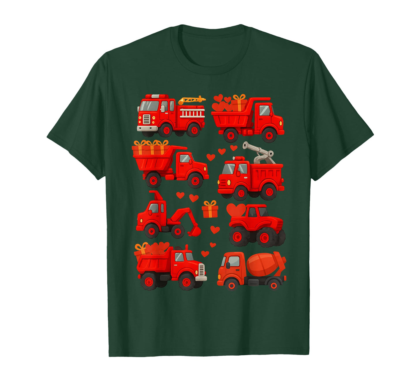 Valentines Day Construction Trucks Funny Trucks Valentines T-Shirt