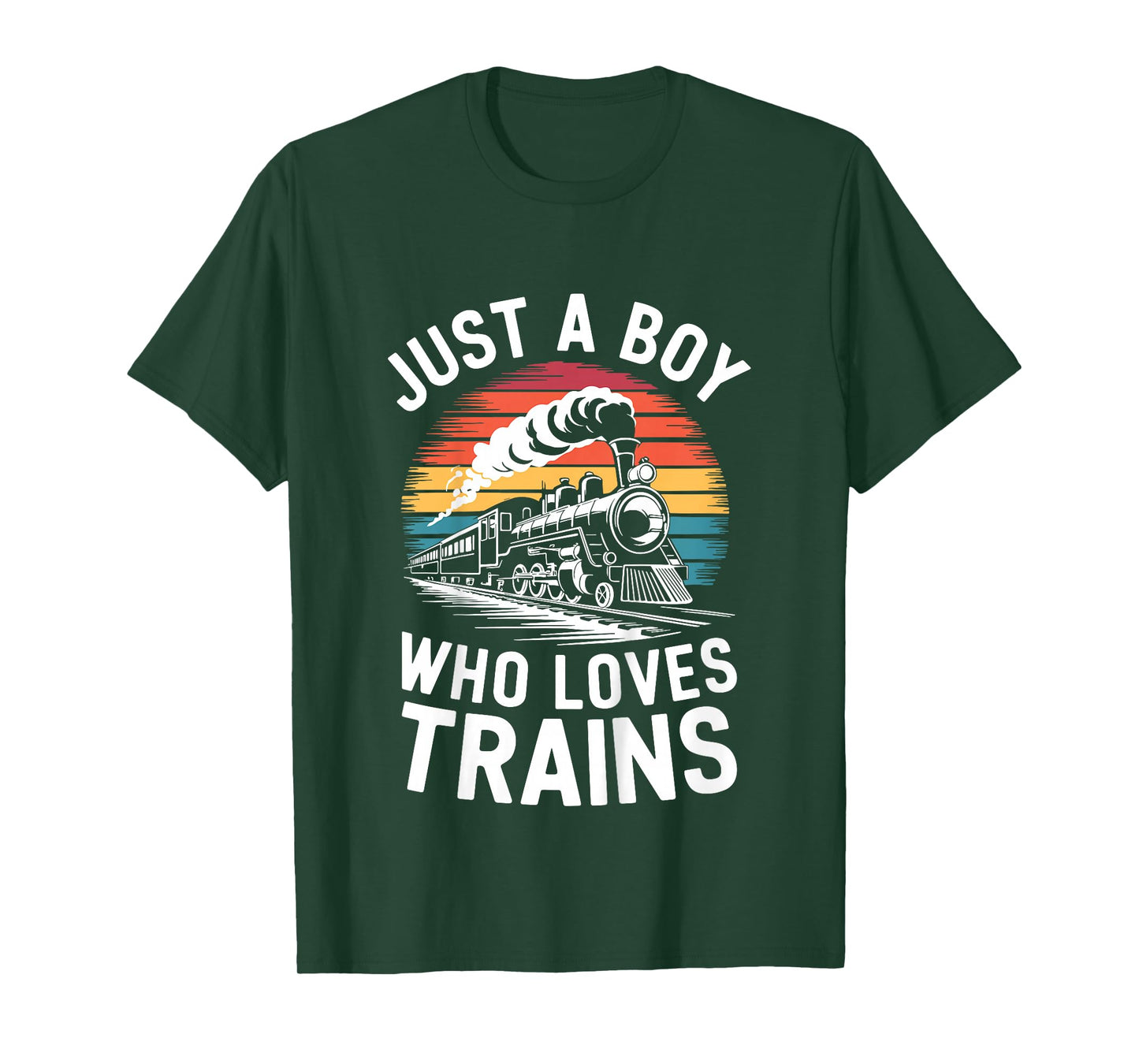 Kids Just A Boy Who Loves Trains Shirt Kids Toddler Boy Train T-Shirt