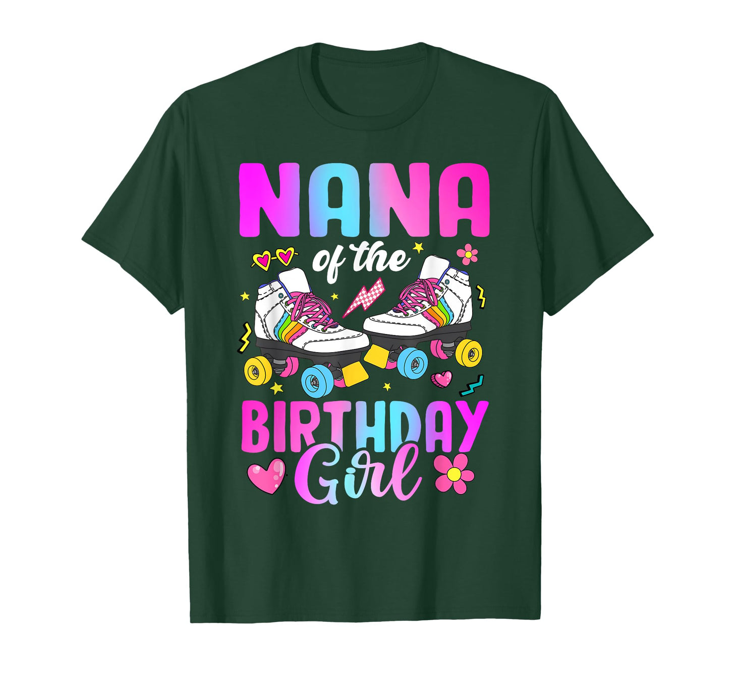 Nana Of The Birthday Girl Rolling Skate Bday Family T-Shirt