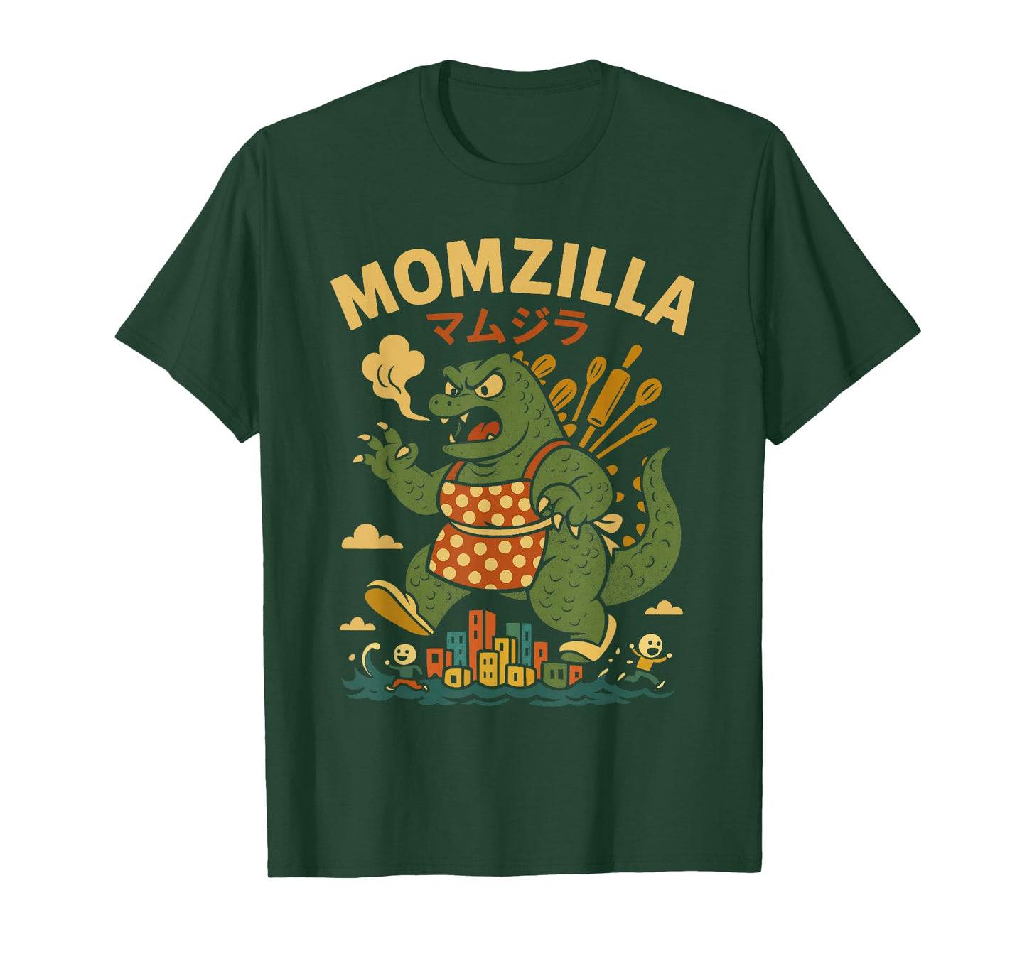 Momzilla Funny Kaiju Parody Retro Japanese Coffee Mom T-Shirt