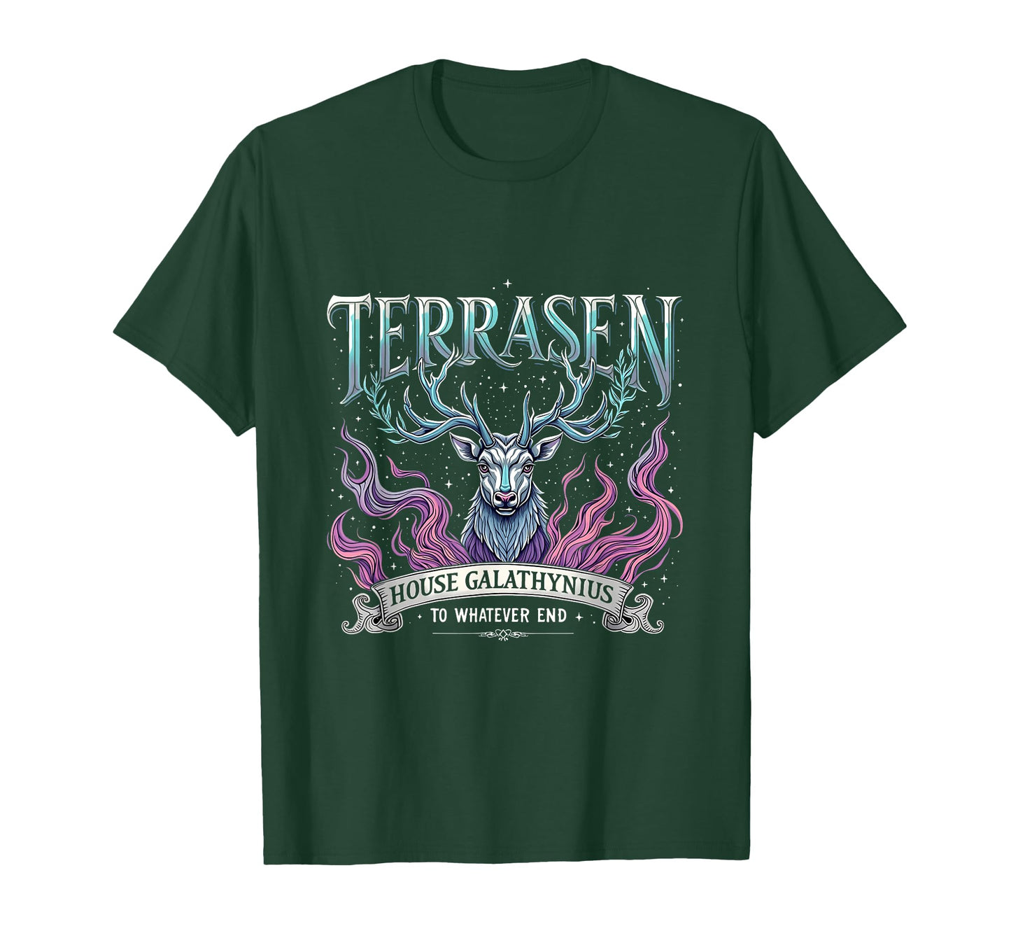 Vintage Terrasen House Galathynius Fantasy Stag Design T-Shirt