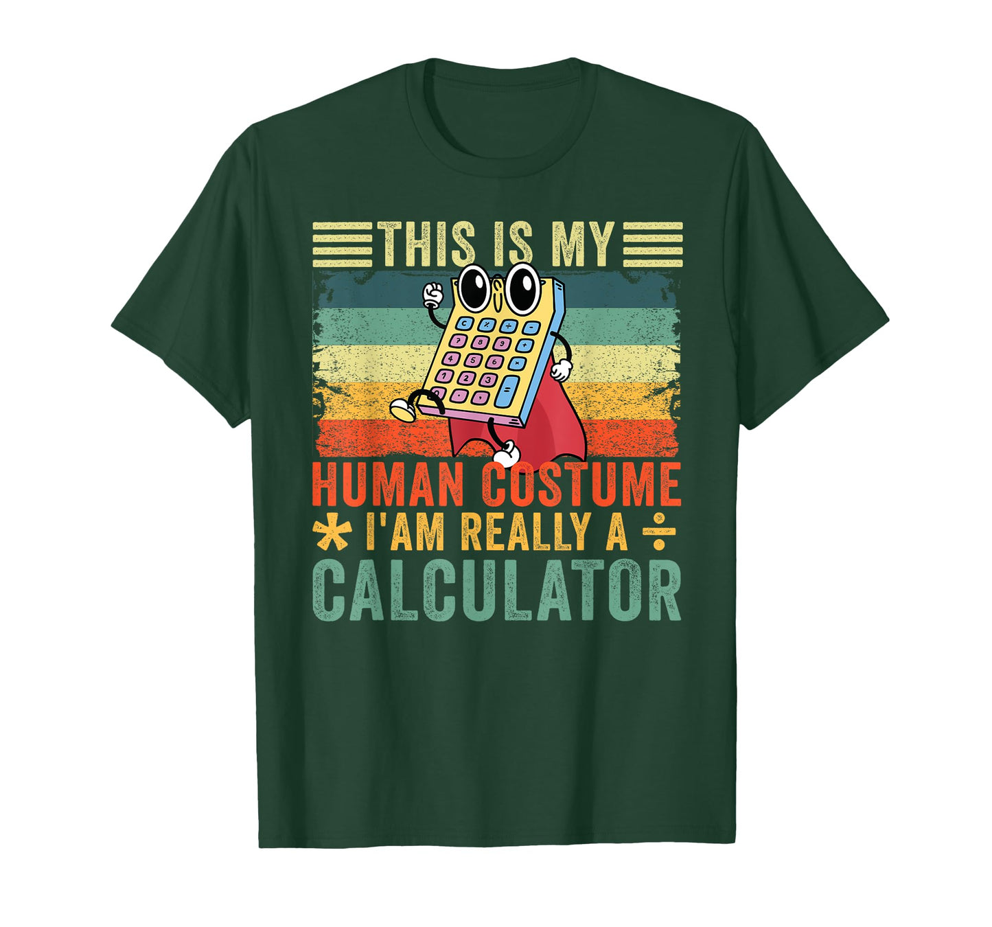 Math Calculator Costume T-Shirt - Black, Small - Unisex-Adults