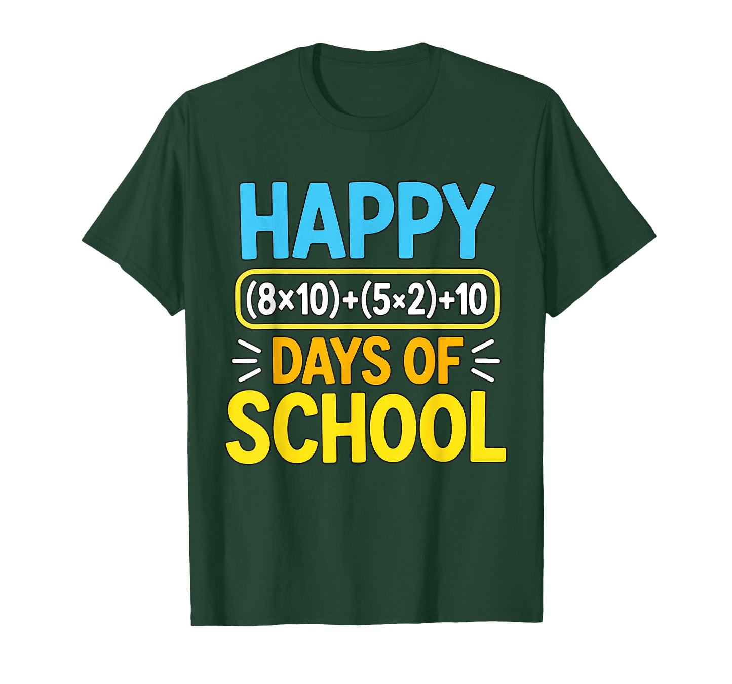 Happy 100 Days School Math Equation 100th Day of School Kids T-Shirt