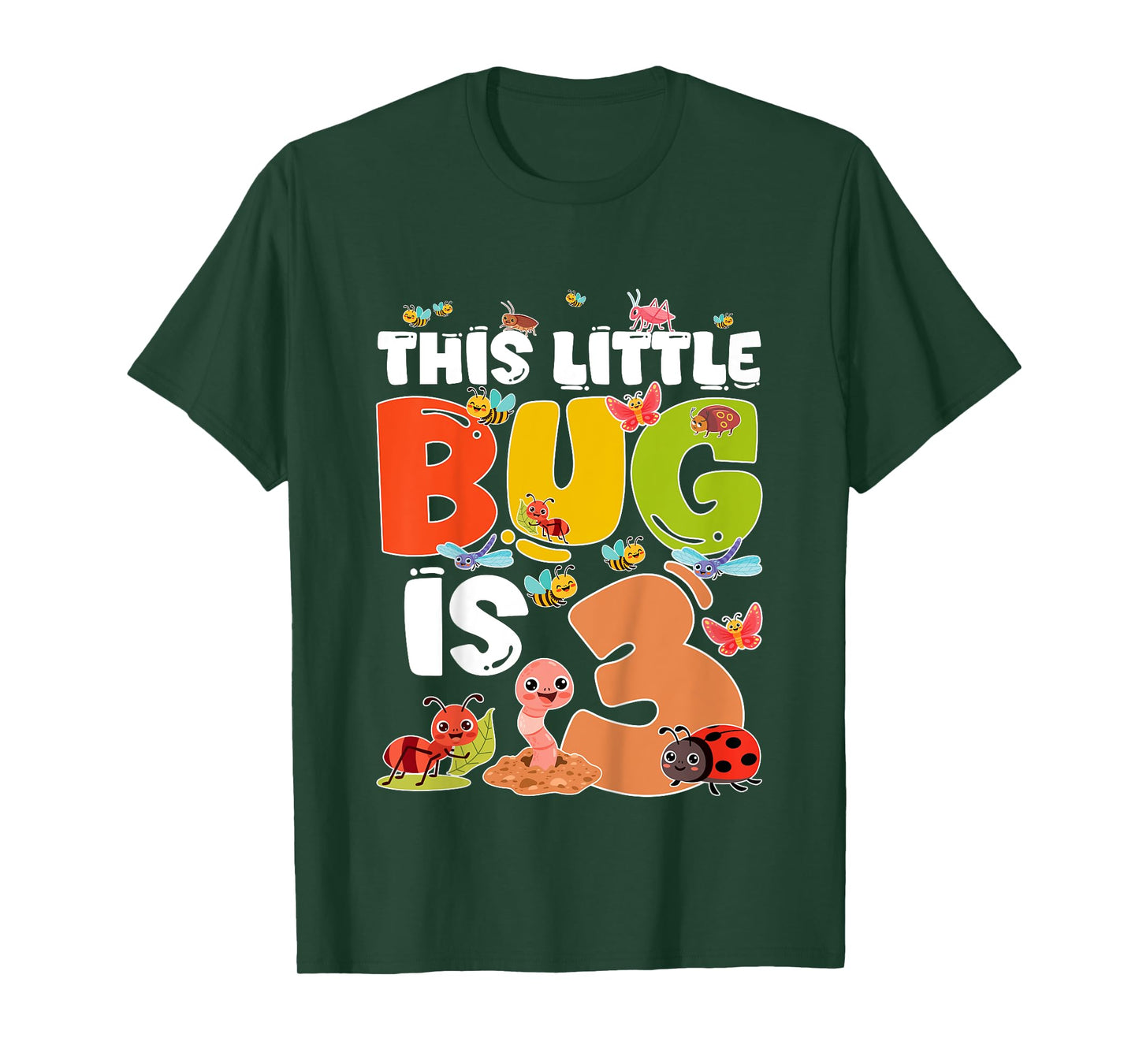 Kids 3rd Bug Birthday Three Year Old Bugs Birthday Insects T-Shirt