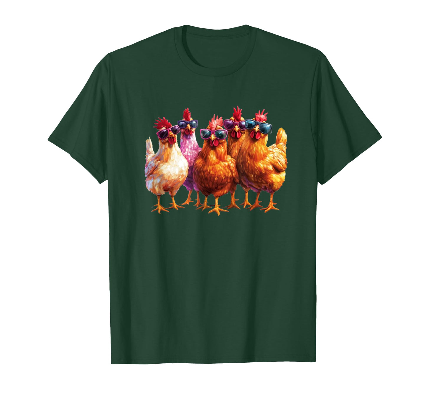 Cool Chickens Sunglasses Graphic Humor Funny Farm T-Shirt