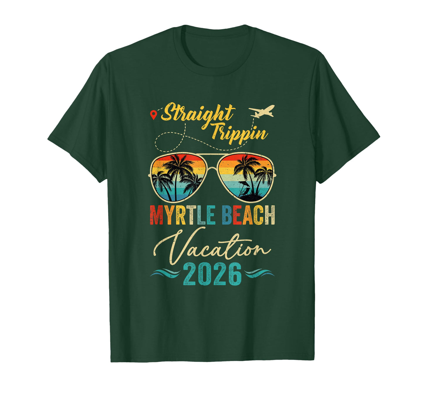 Straight Trippin Myrtle Beach 2026 Family Summer Vacation T-Shirt