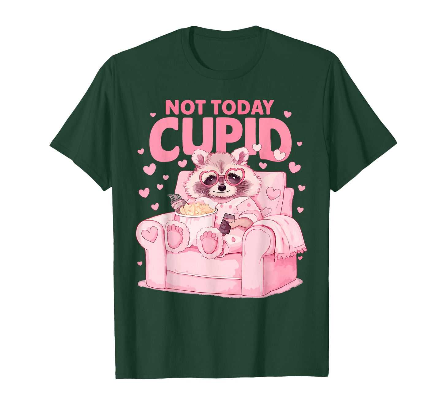 Anti Valentines Day Not Today Cupid Funny Humor Women Men T-Shirt