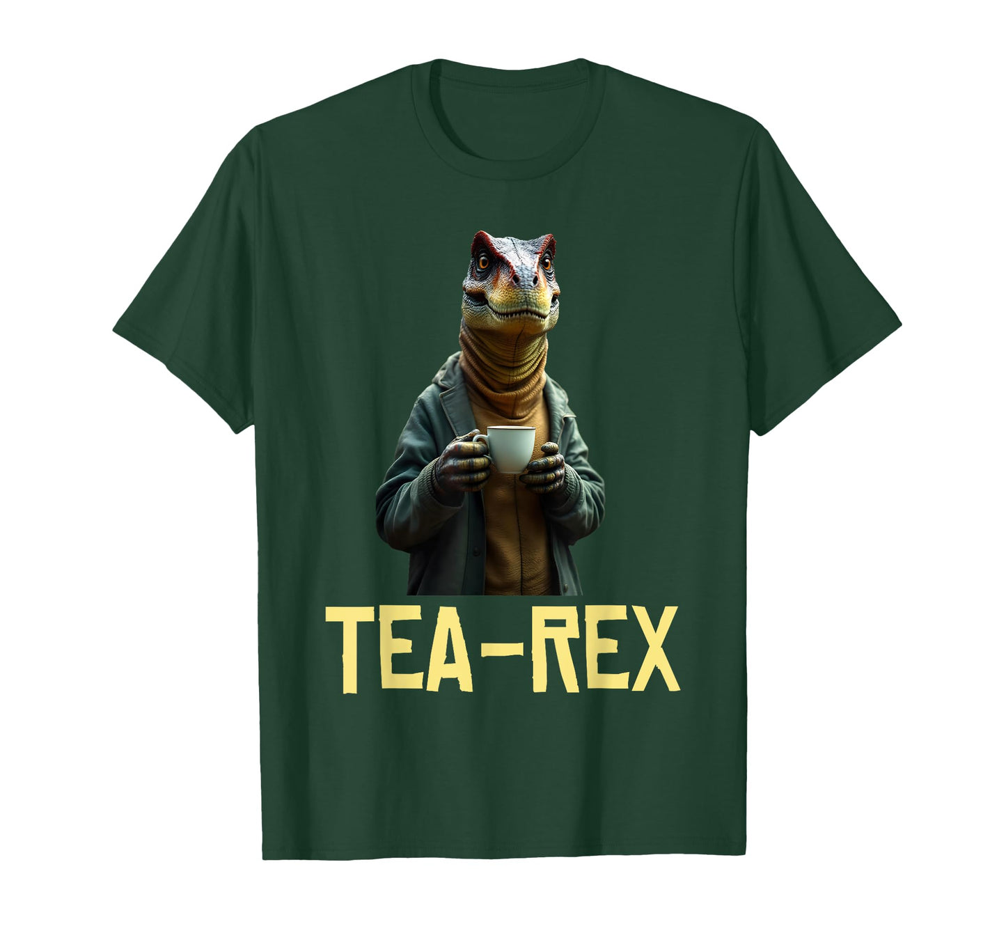 Funny Tea Rex Tee Dinosaur Design Tea Drinking Lover Graphic T-Shirt