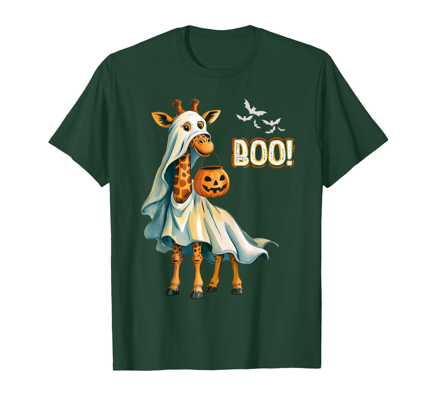 Giraffe Boo Costume Giraffe Pumpkin Halloween Party Kids T-Shirt