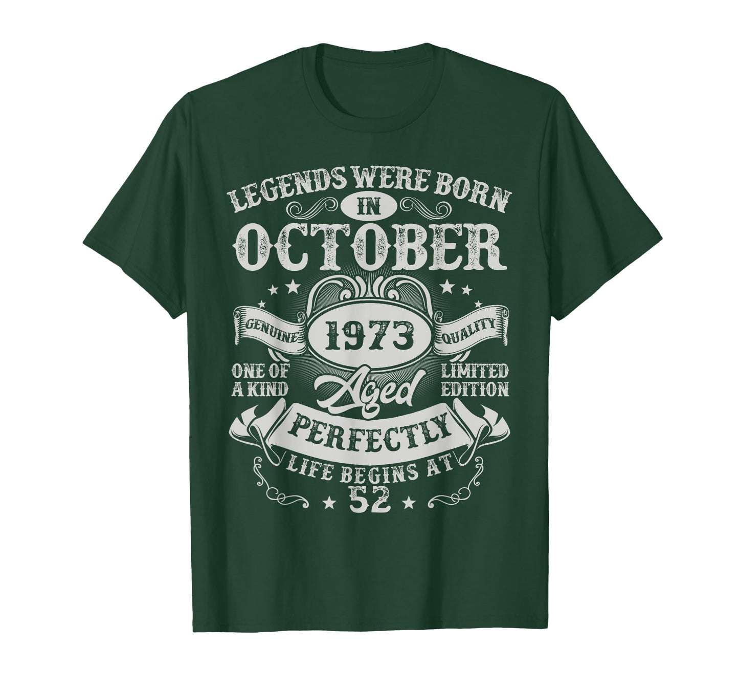 Legends Were Born in October 1973 Vintage 52nd Birthday Men T-Shirt