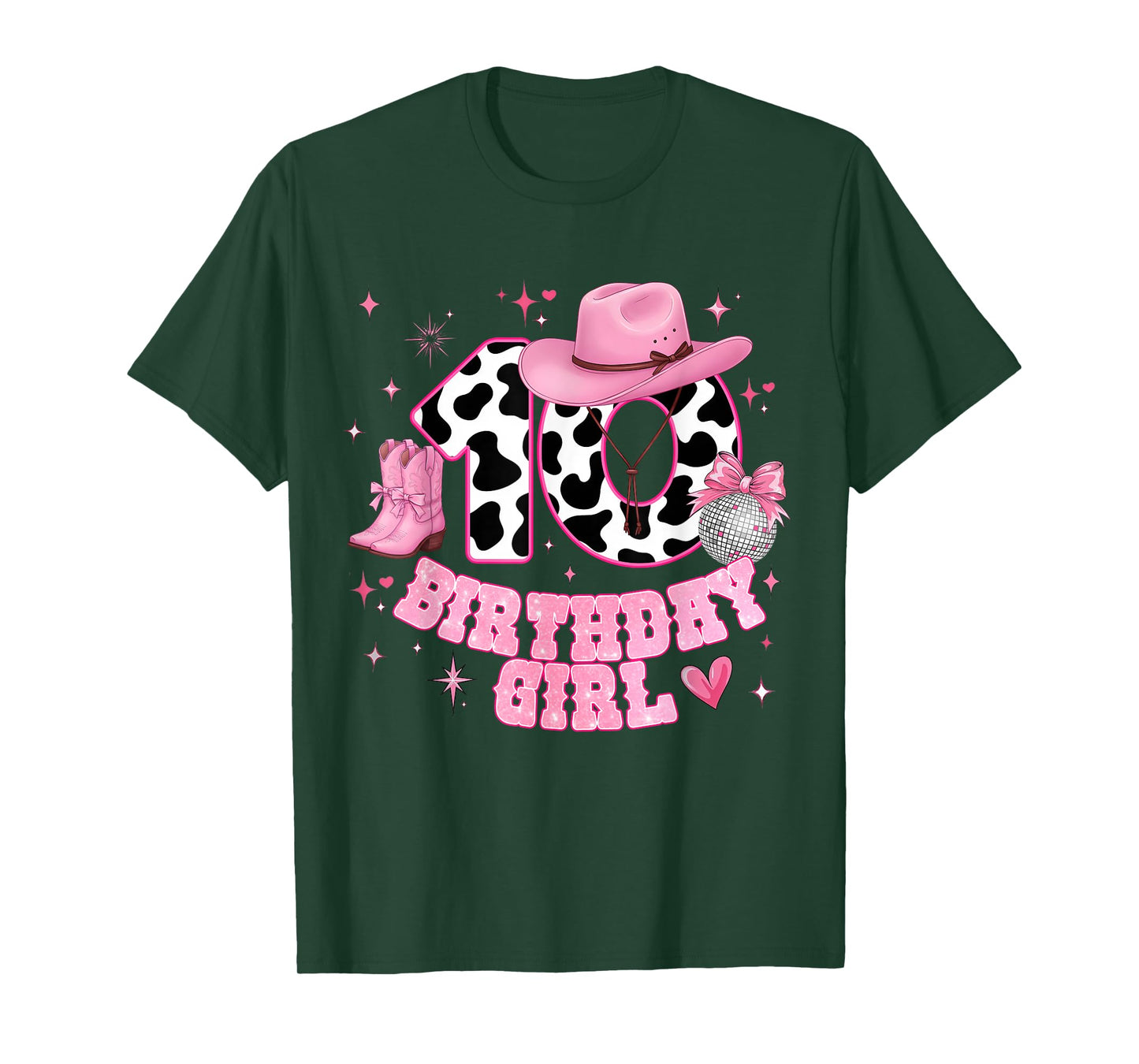 10th Birthday Girl Western Rodeo Cowgirl 10 Year Old Kids T-Shirt