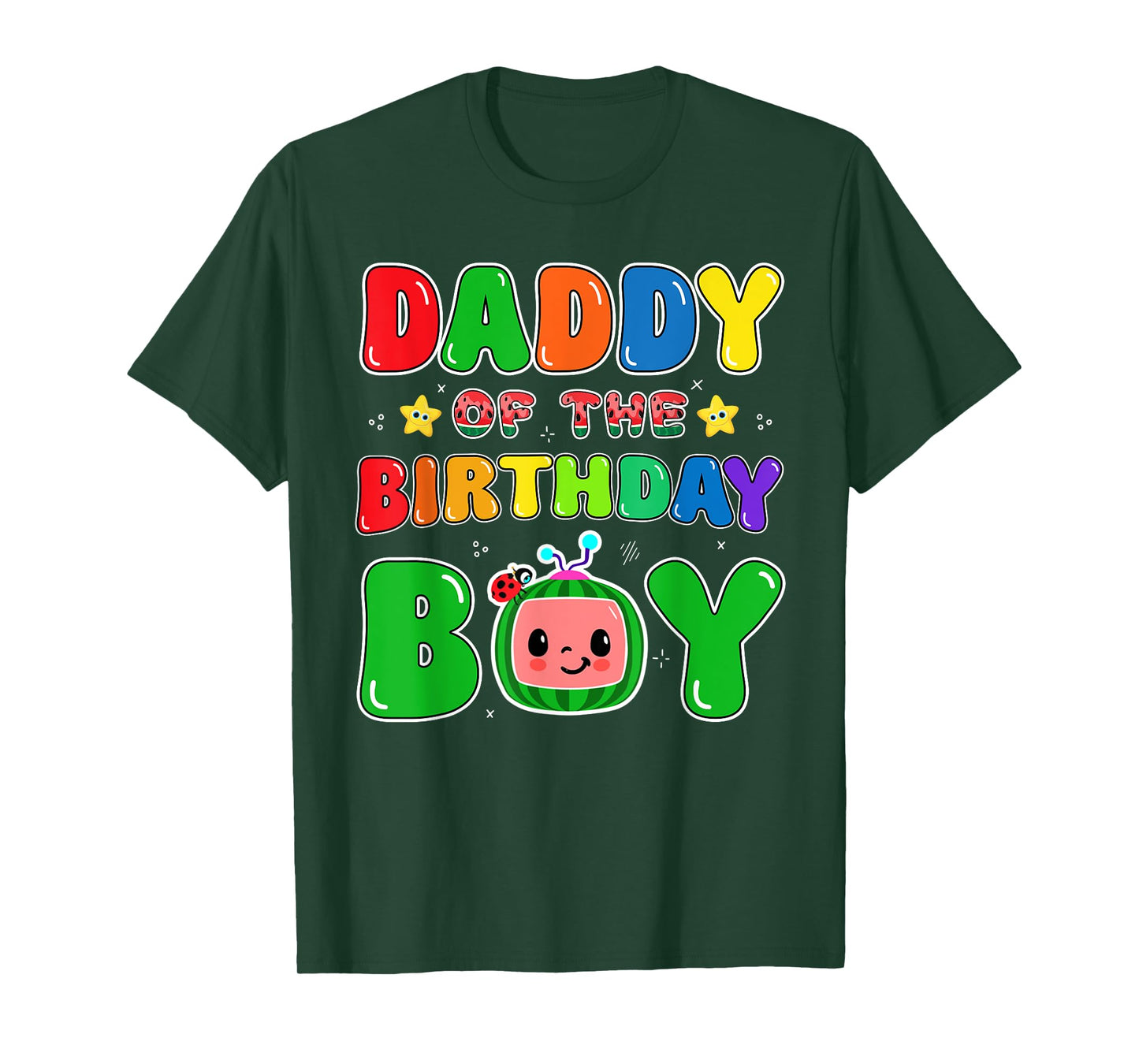 Dad and Mom Daddy of The Birthday Boy Tee Melon Family Party T-Shirt