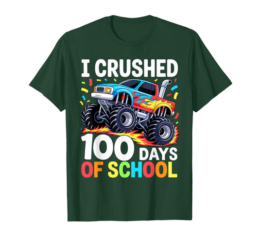 100 Days of School Monster Truck 100th Day of School Boys T-Shirt