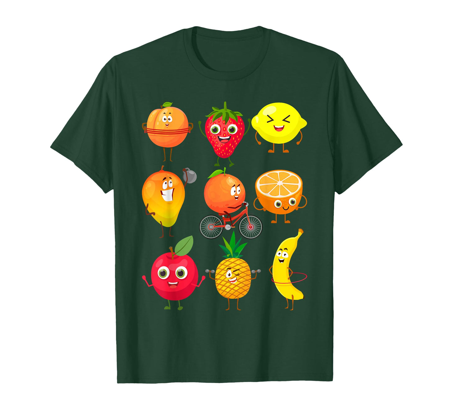 Funny Fruits Collage Fruit and Vegetables T-Shirt