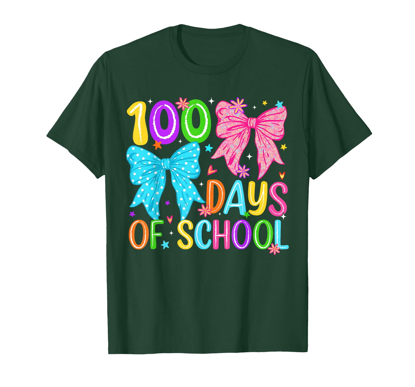 100th Day of School 100 Days Coquette Bow Teacher Girl Women T-Shirt