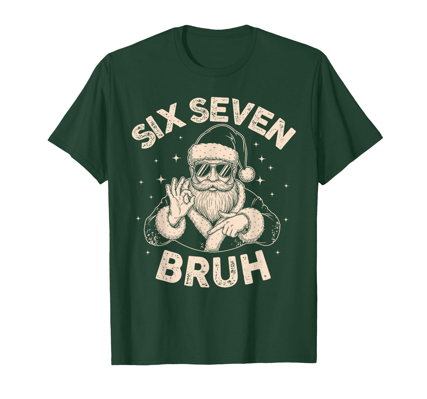 Bruh 67 Christmas Santa Six Seven 6 7 Boys Christmas Pajamas T-Shirt