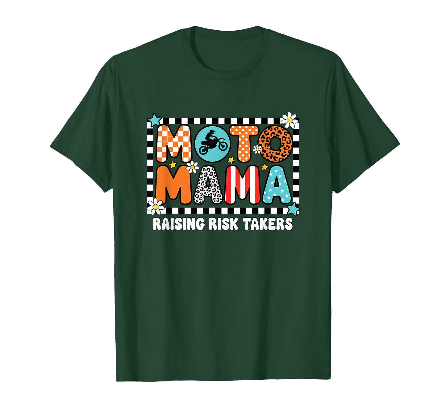 Moto Mama Mom Raising Risk Takers - Motorcycle Mom Design T-Shirt