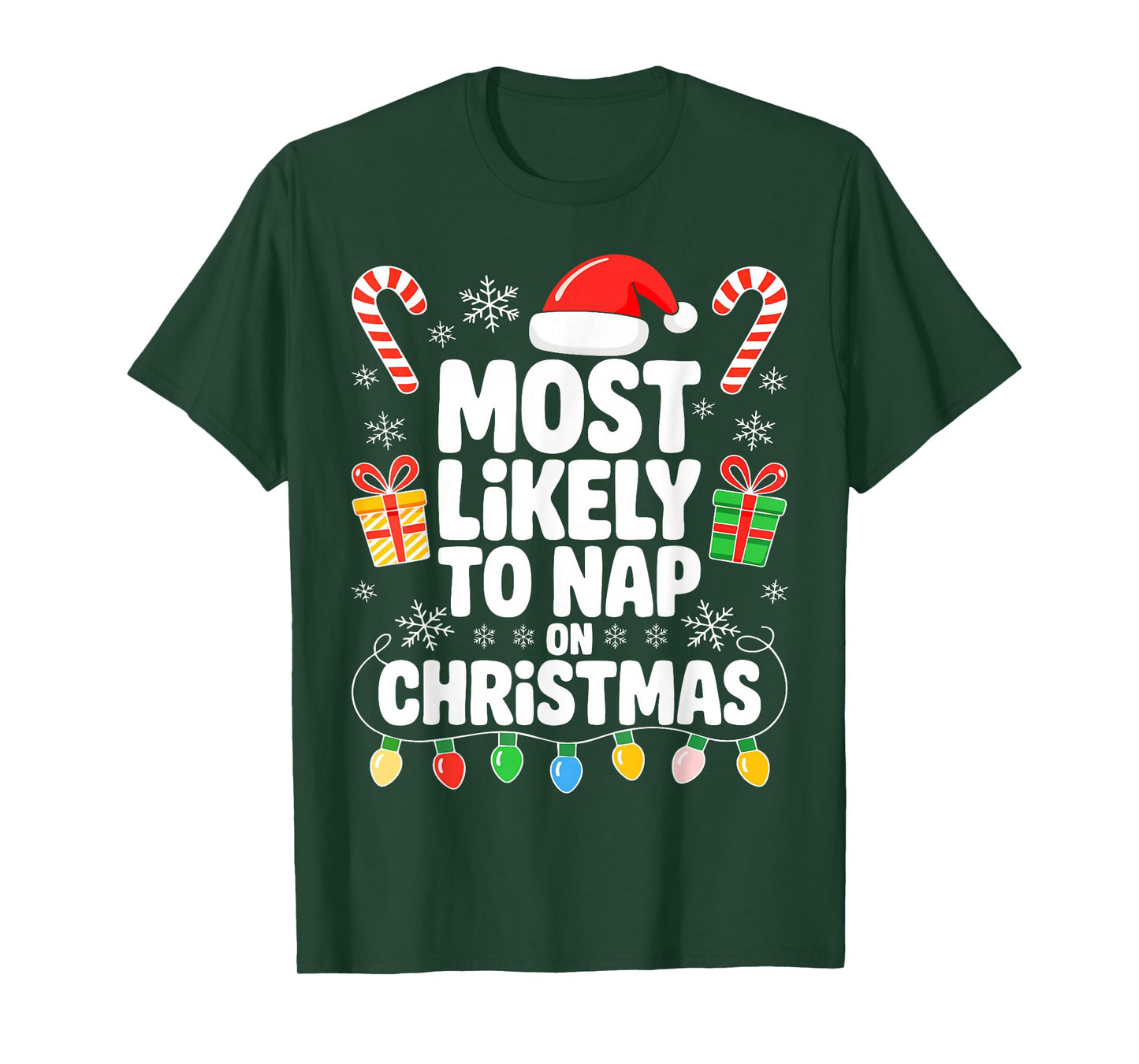 Most Likely to Nap On Christmas Shirt Family Matching Xmas T-Shirt