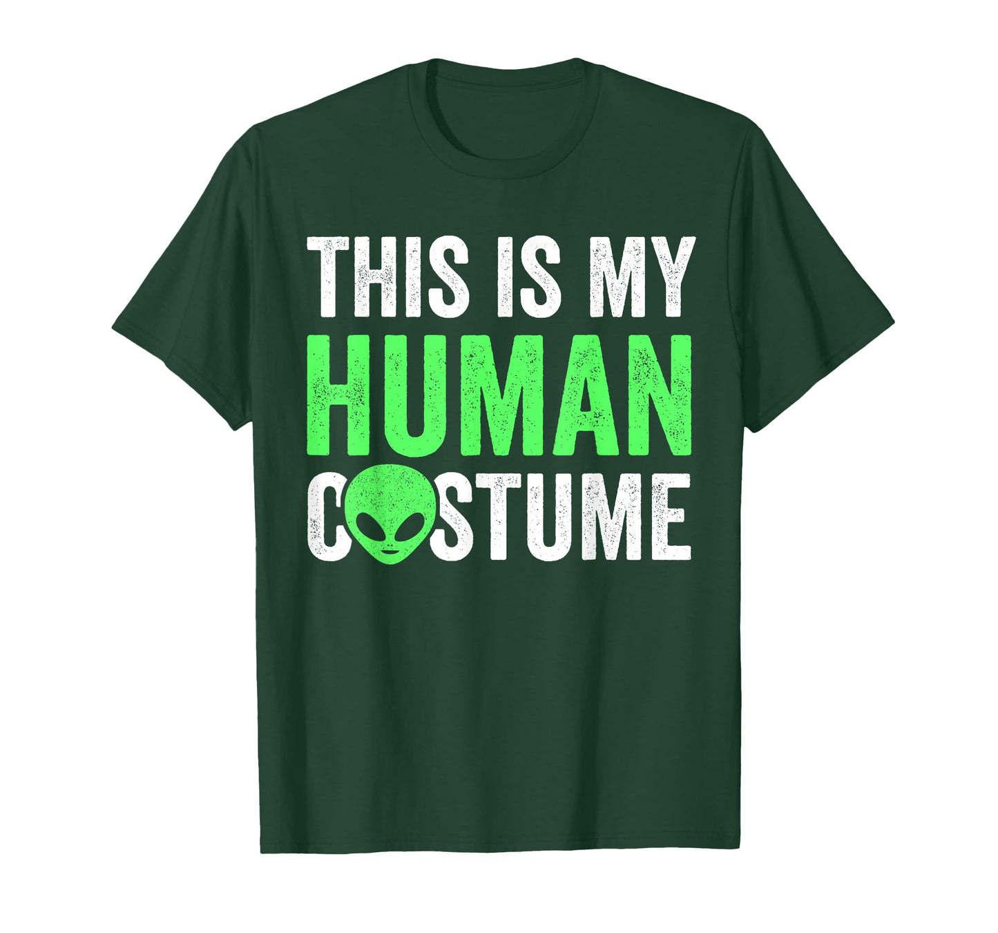 Alien This Is My Human Costume, Lazy Halloween Alien Costume T-Shirt