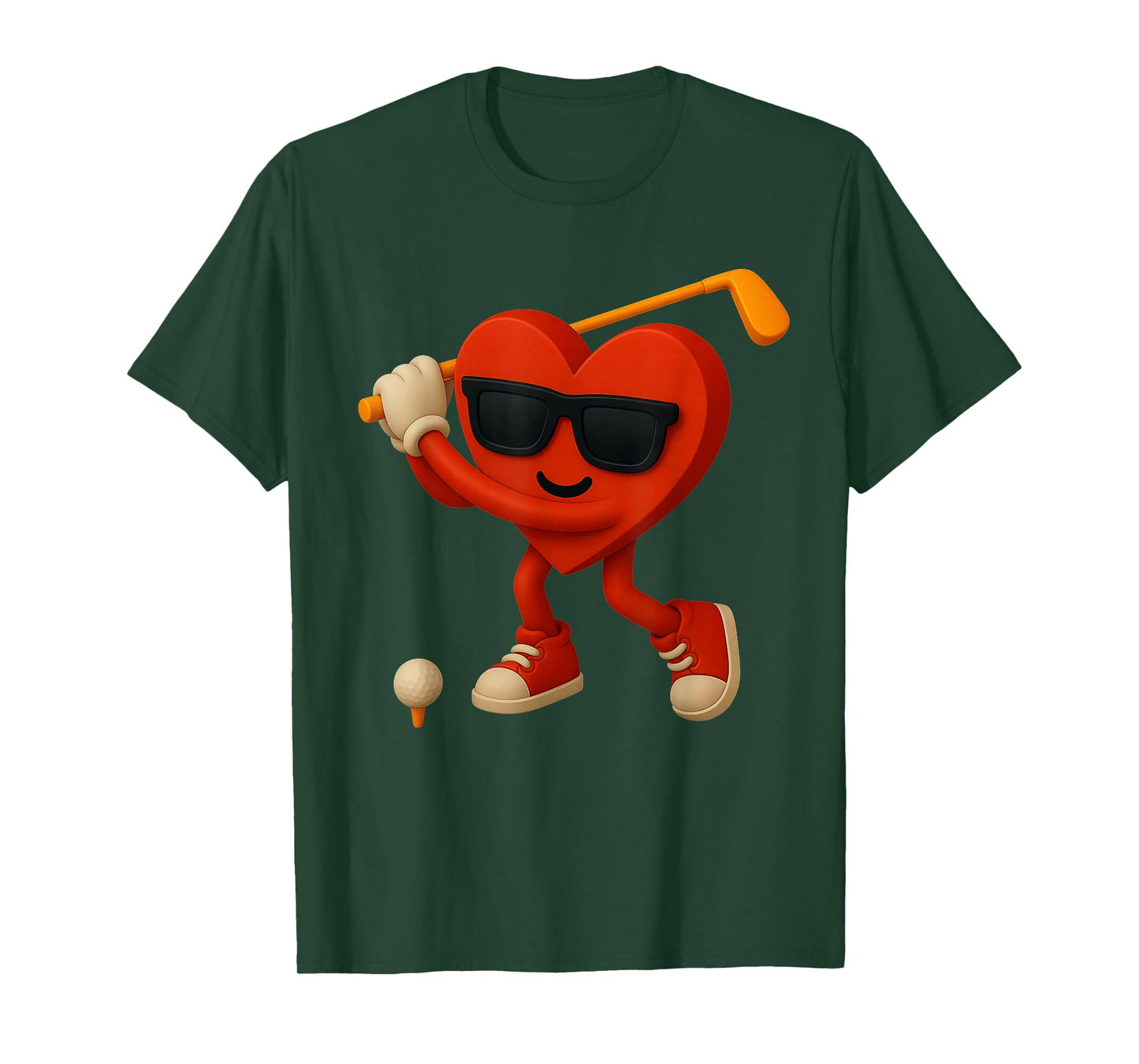 Golf Valentines Day Cute Heart Golfer Love Funny Boys Kids T-Shirt
