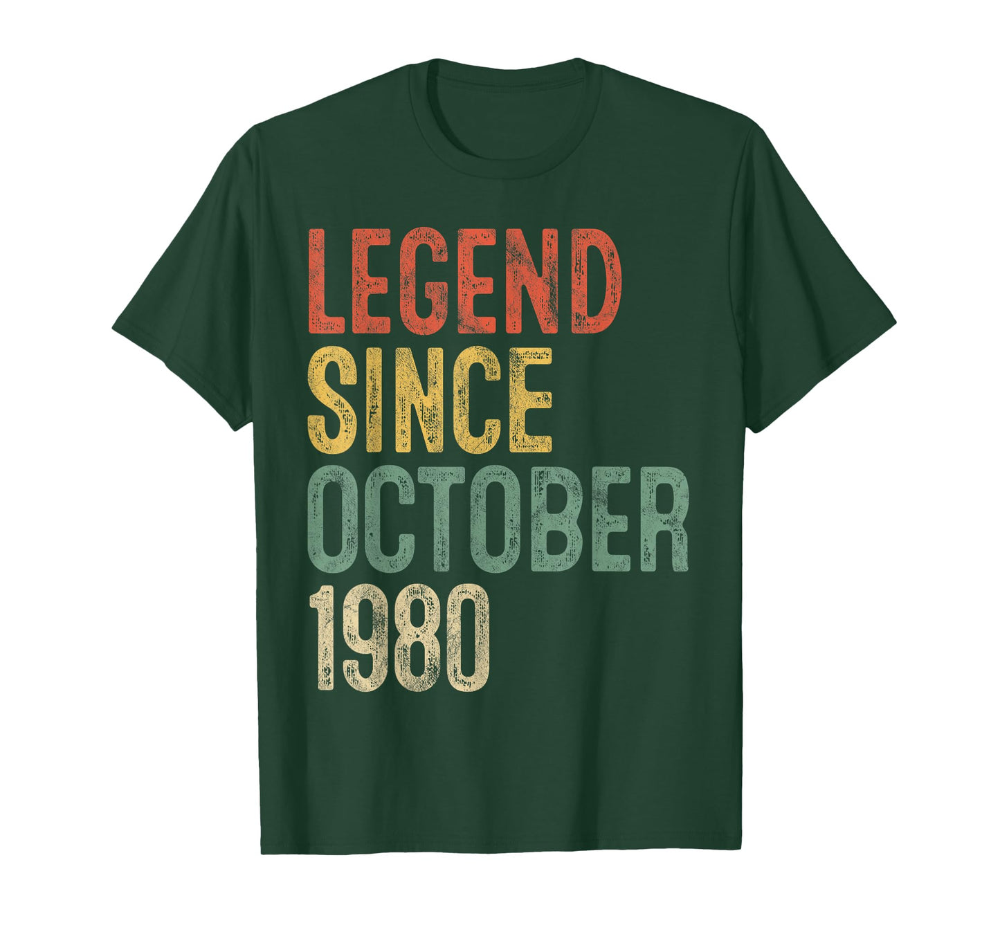 Legend October 1980 45th Birthday Men Women 45 Year Old T-Shirt