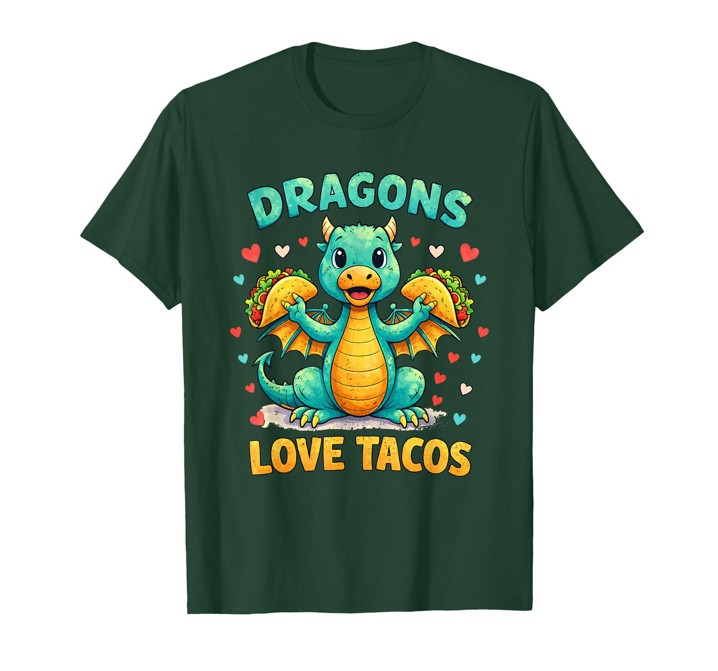 Dragons Love Tacos Costume Mexican Taco Dragon Kids Mexico T-Shirt
