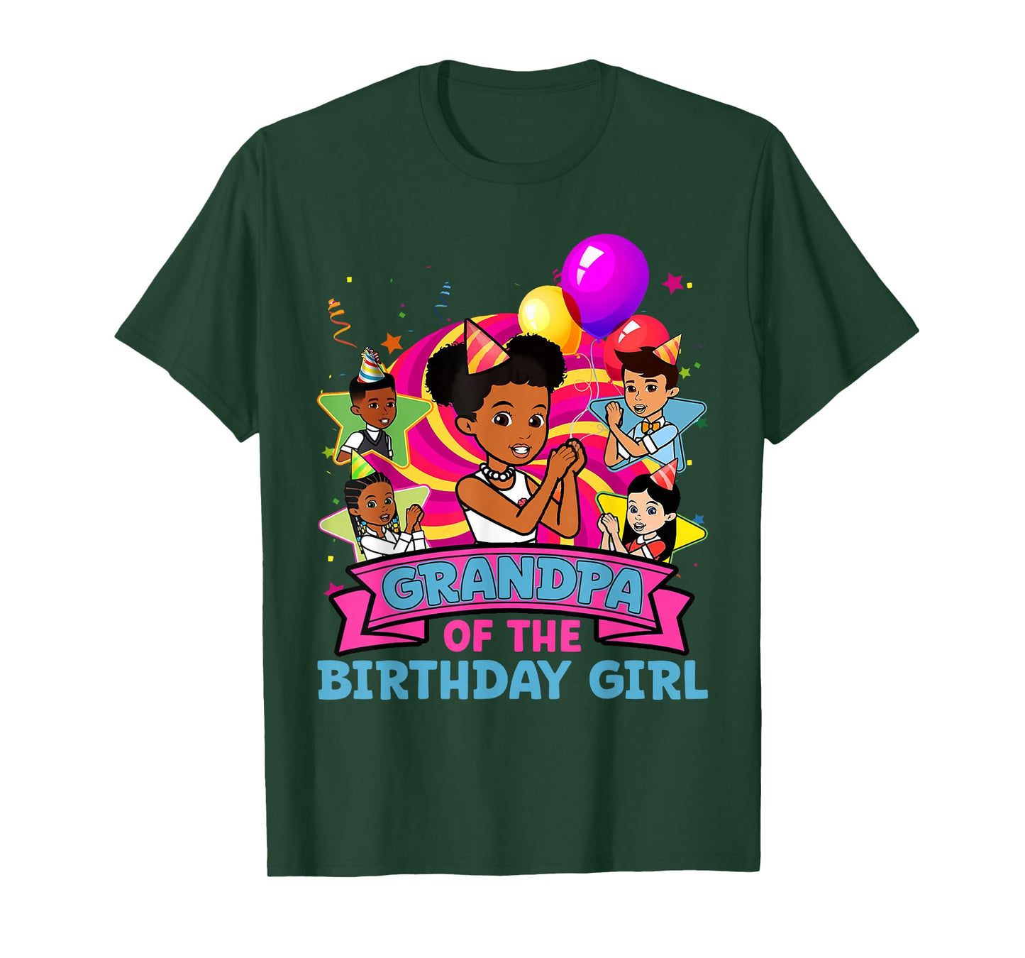 Grandpa the Birthday Girl Party Pink Doll Family Decorations T-Shirt