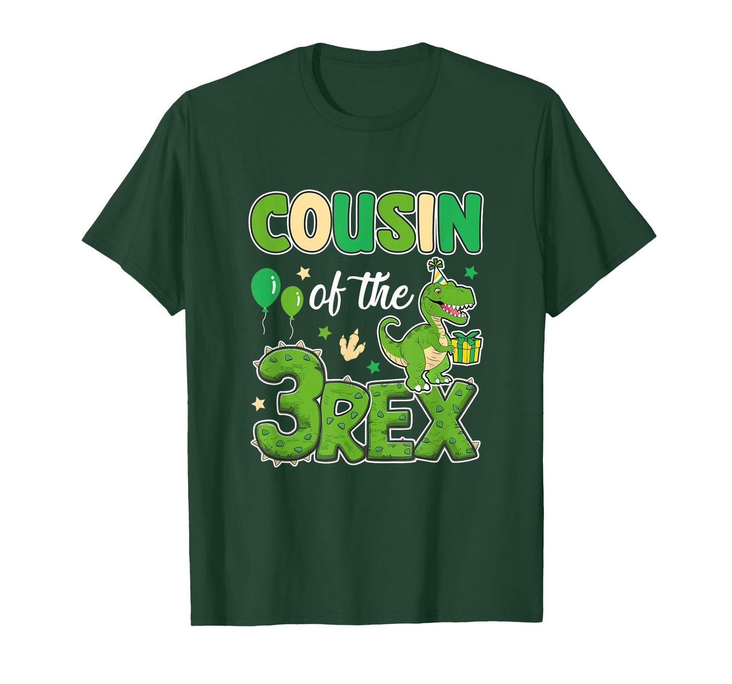 Cousin Of The Three Rex Birthday Dinosaur Family Matching T-Shirt