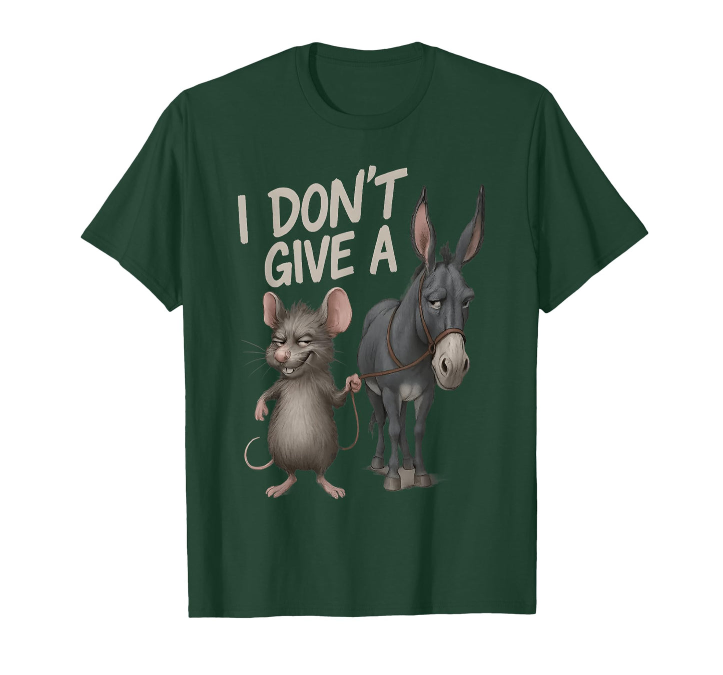 Sarcastic Rat And Donkey I Don't Give A Mouse Funny Memes T-Shirt