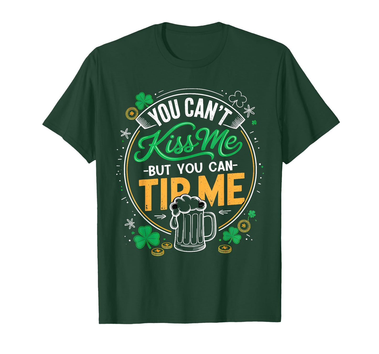 Vintage St Patrick's Day Shamrock Waitress Bartender Waiter T-Shirt