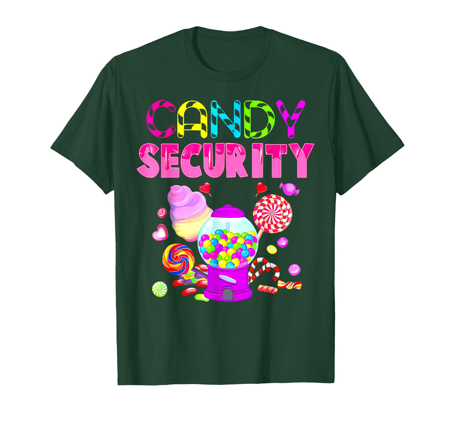 Candy Land Costume Women Candy Crew Funny Candy Security T-Shirt