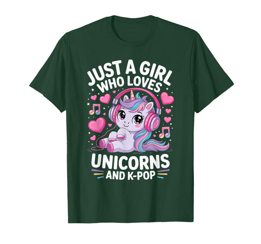 Just A Girl Who Loves K-Pop Unicorns Girl K Pop Kpop T-Shirt