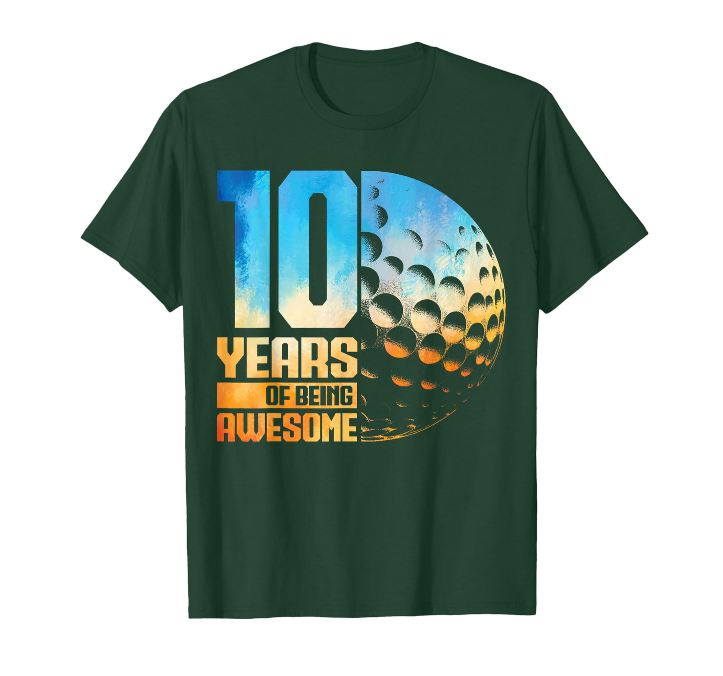 10th Birthday Boys Golf Player Golf 10 Years Old T-Shirt