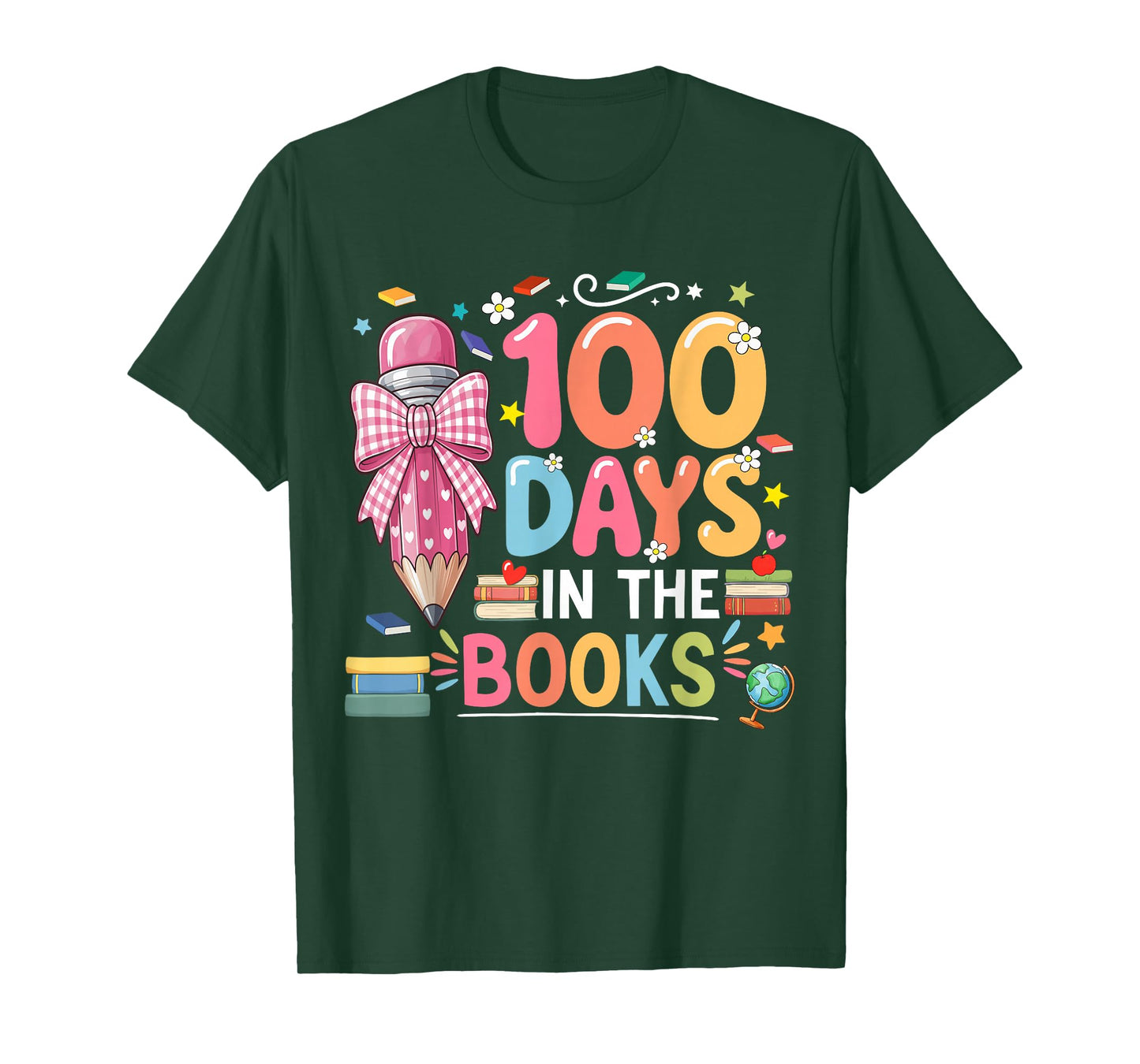 100th Day of School Teacher Floral 100 Days in The Books T-Shirt