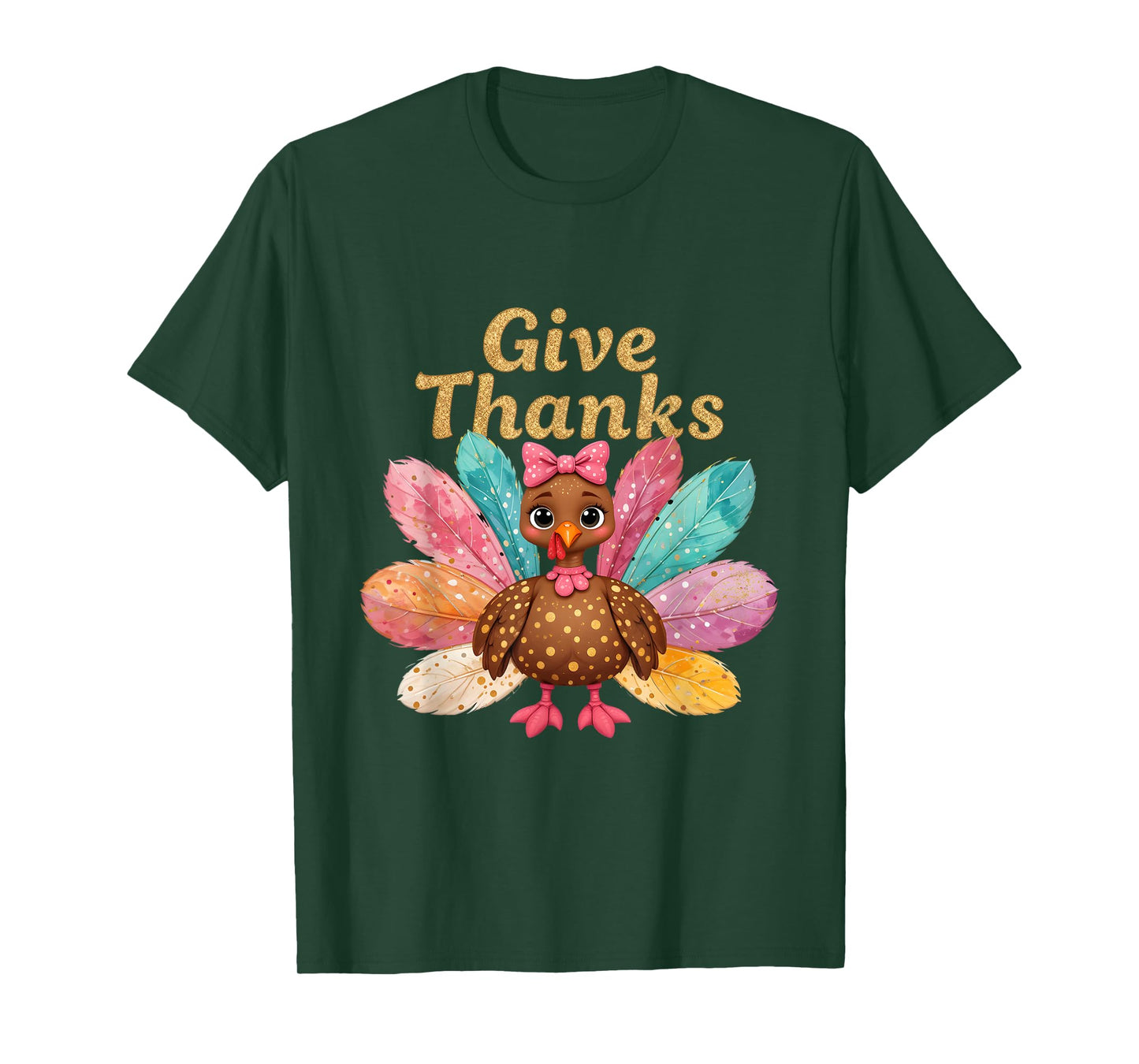 Denim Thankful Turkey Give Thanks Grandma Mama Mom T-Shirt