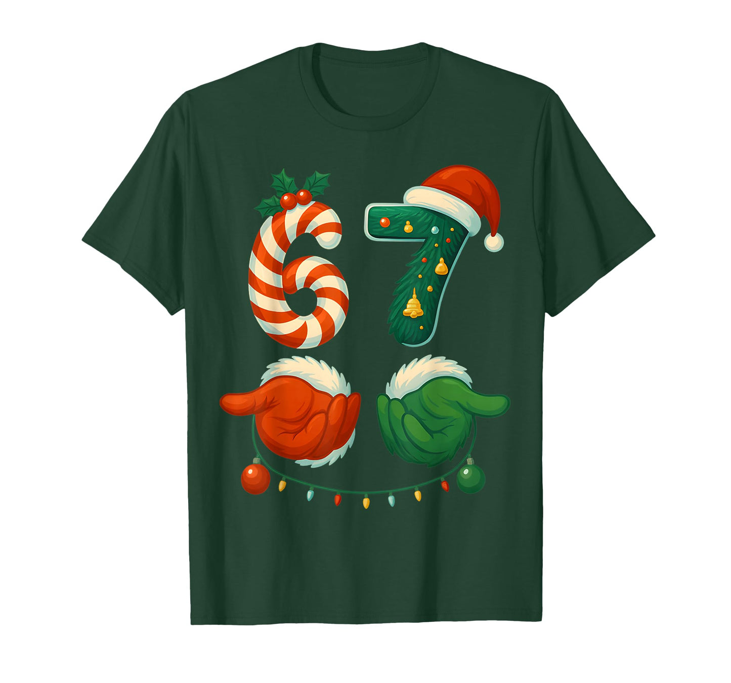 67 Christmas 6 7 Meme Pajamas Holiday Gen Alpha Funny Gifts T-Shirt